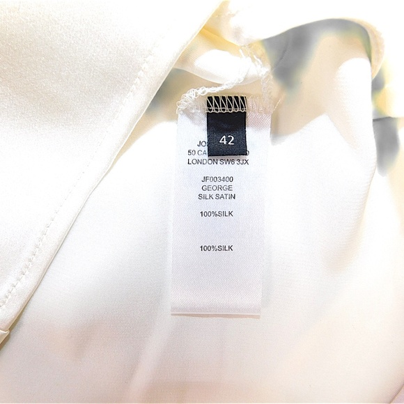 Joseph 100% Silk Satin Button-Down Blouse | Size 42 (US 10) Ivory - Picture 8 of 8